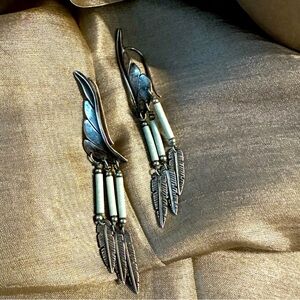 Turquoise and silver earrings